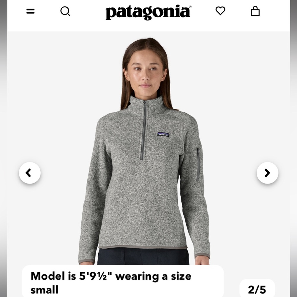 Patagonia Women’s Better Sweater Fleece Jacket 1/4 zip Birch Size Medium EUC